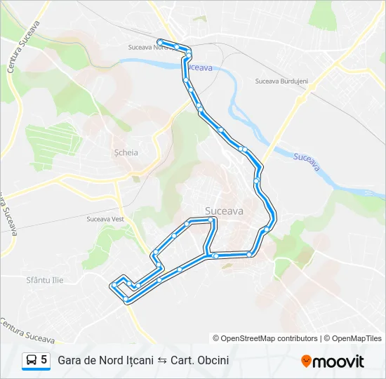 5 Bus Line Map