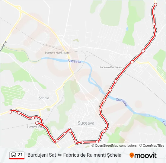 21 Bus Line Map