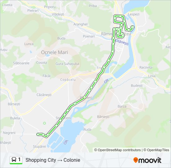 1 Bus Line Map