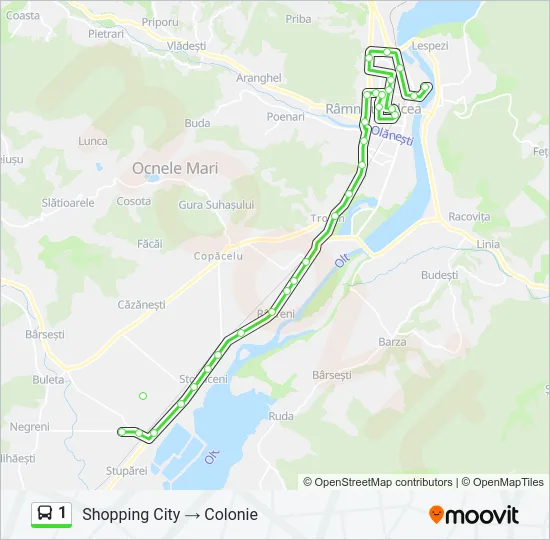 Hartă linie autobuz 1