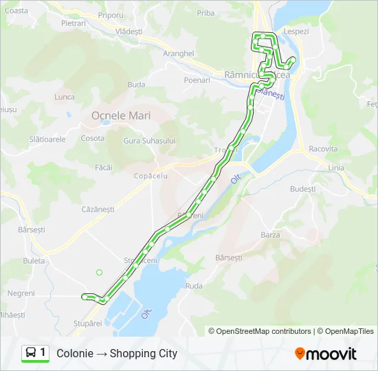 1 Bus Line Map