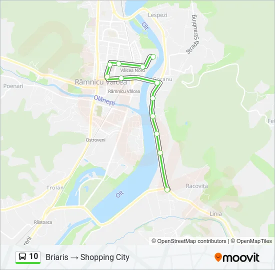 Hartă linie autobuz 10