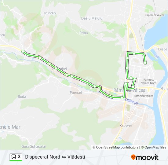 Hartă linie autobuz 3