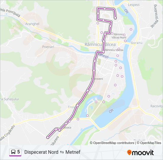 Hartă linie autobuz 5