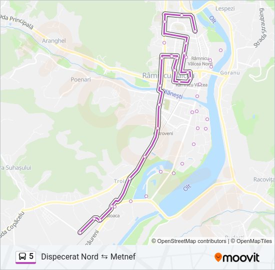 Hartă linie autobuz 5