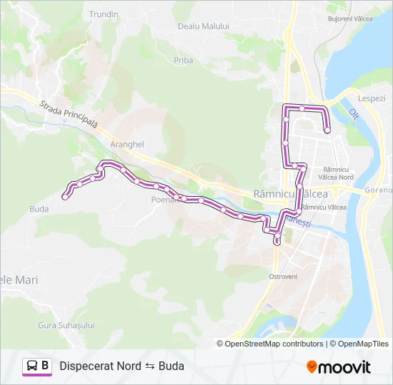B Bus Line Map