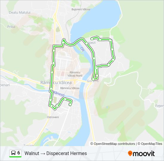 Hartă linie autobuz 6