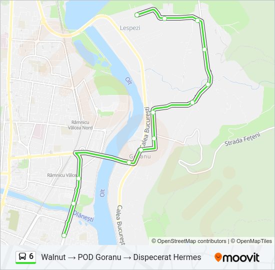 Hartă linie autobuz 6