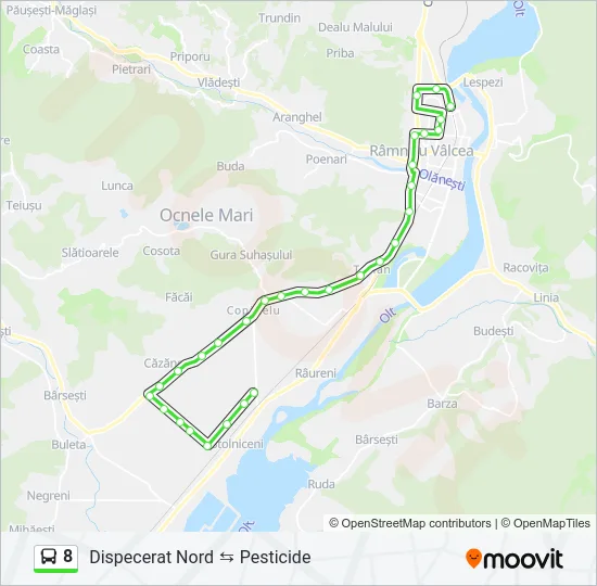 Hartă linie autobuz 8