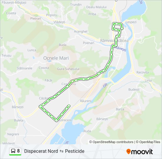 Hartă linie autobuz 8