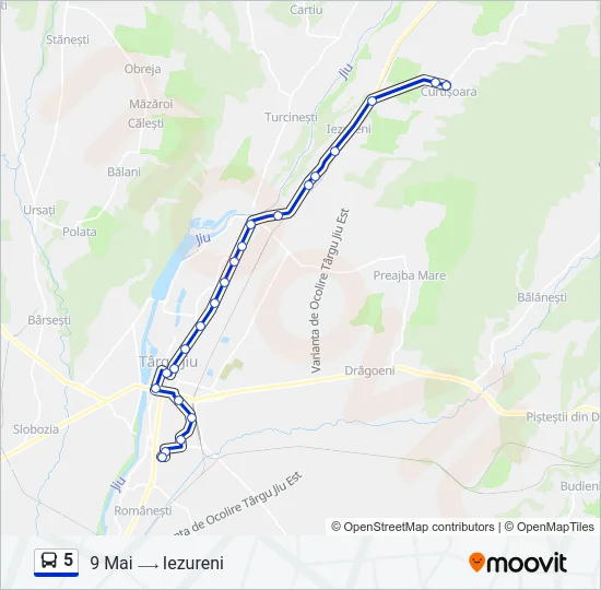 5 Bus Line Map