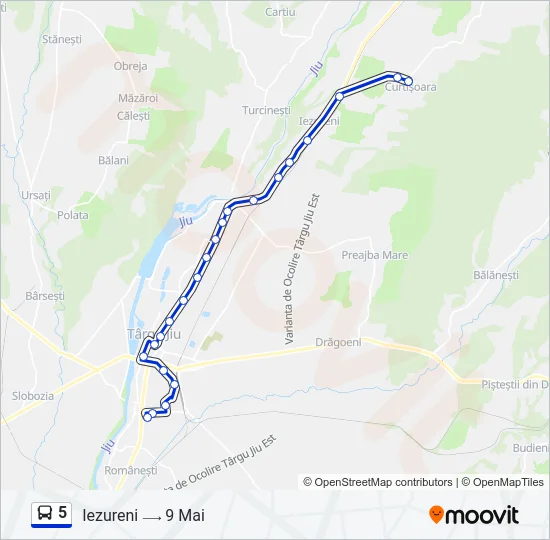 5 Bus Line Map