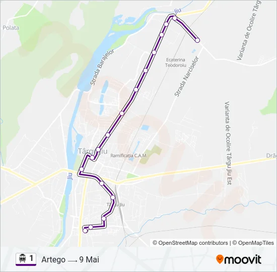 1 Trolleybus Line Map