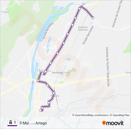 1 Trolleybus Line Map
