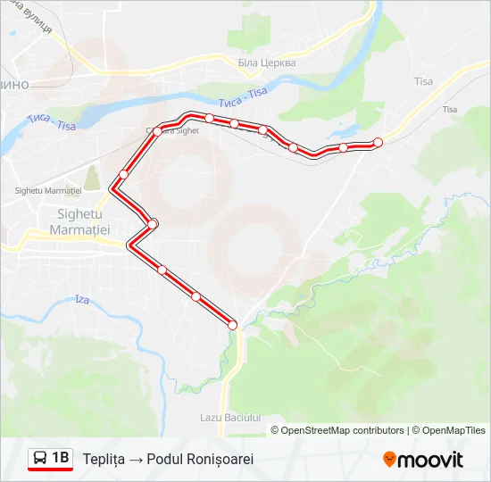1B Bus Line Map