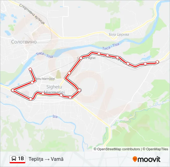 1B Bus Line Map