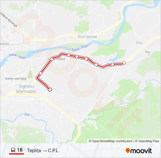 1B Bus Line Map