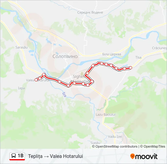1B Bus Line Map