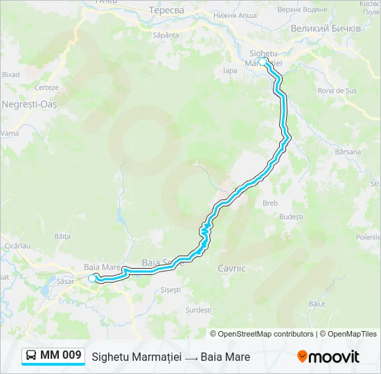 MM 009 Bus Line Map