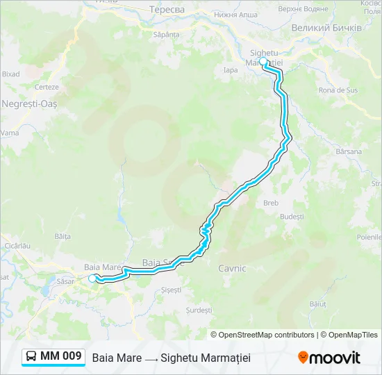 MM 009 Bus Line Map