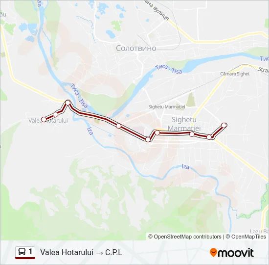 1 Bus Line Map