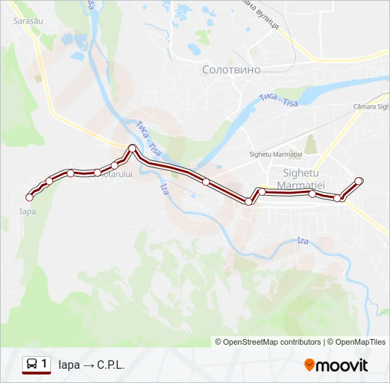 1 Bus Line Map