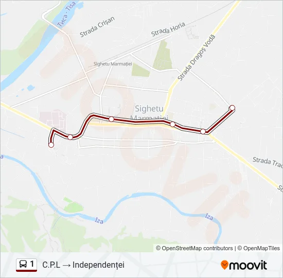 1 Bus Line Map