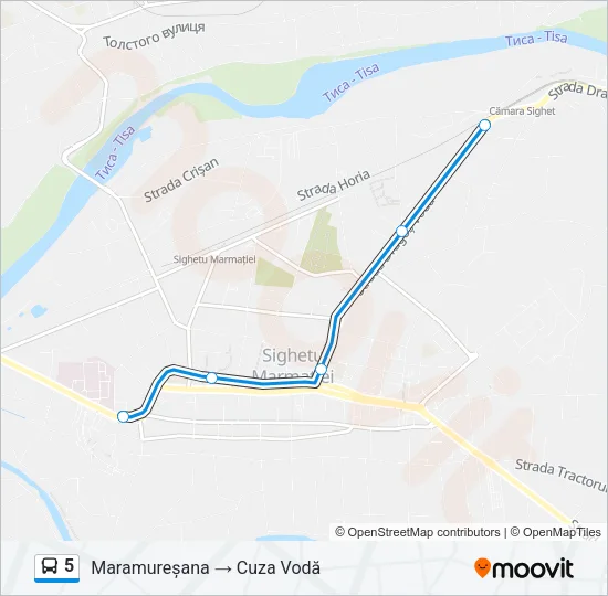 5 Bus Line Map