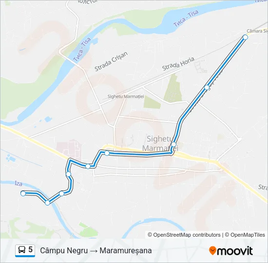5 Bus Line Map