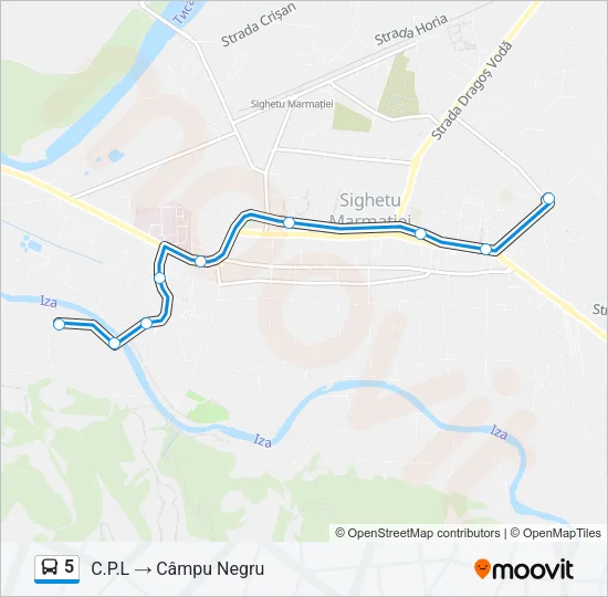 5 Bus Line Map