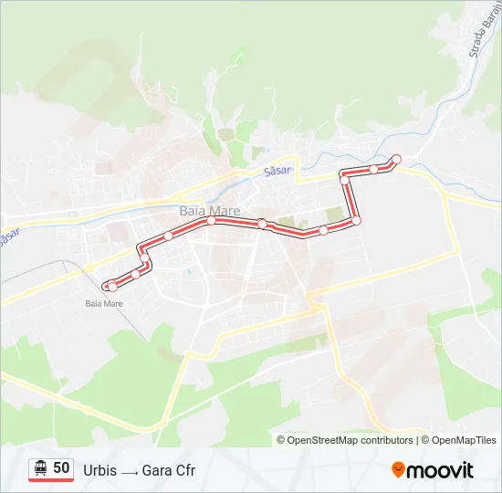 50 Trolleybus Line Map