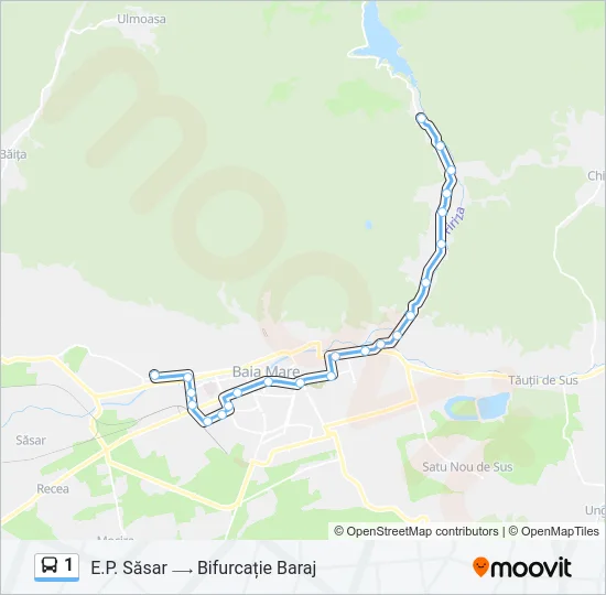 1 Bus Line Map