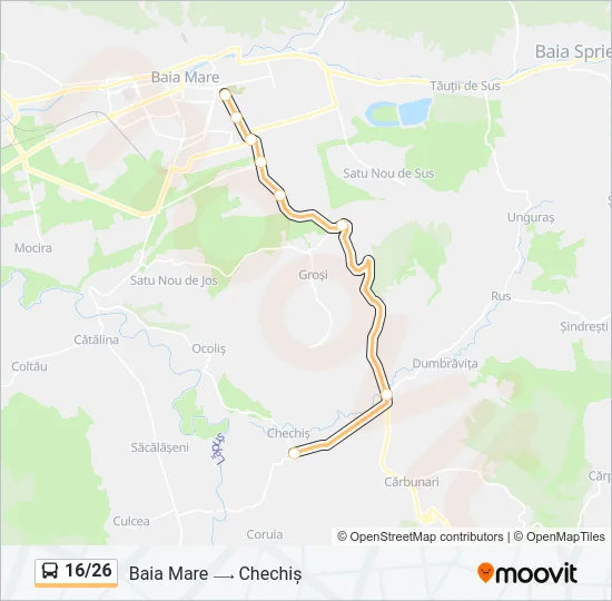 16/26 Bus Line Map