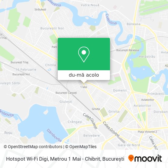 Hartă Hotspot Wi-Fi Digi, Metrou 1 Mai - Chibrit
