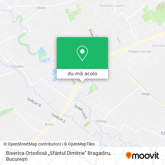Hartă Biserica Ortodoxă „Sfântul Dimitrie” Bragadiru