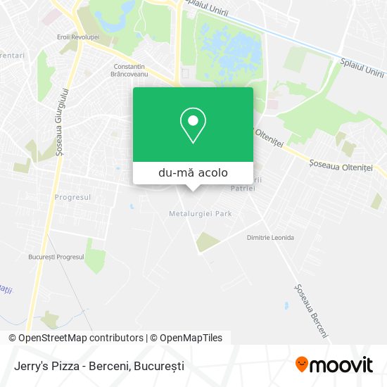 Hartă Jerry's Pizza - Berceni
