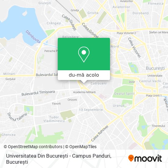 Hartă Universitatea Din București - Campus Panduri