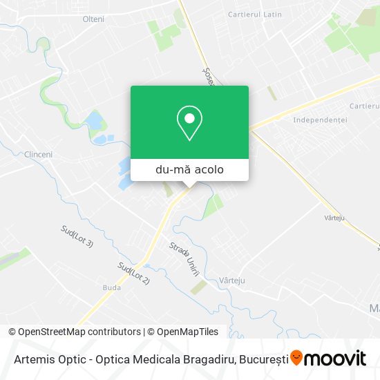 Hartă Artemis Optic - Optica Medicala Bragadiru