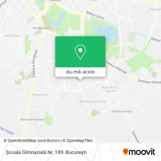 Hartă Școala Gimnazială Nr. 189