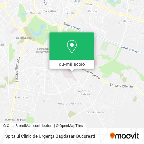 Hartă Spitalul Clinic de Urgență Bagdasar