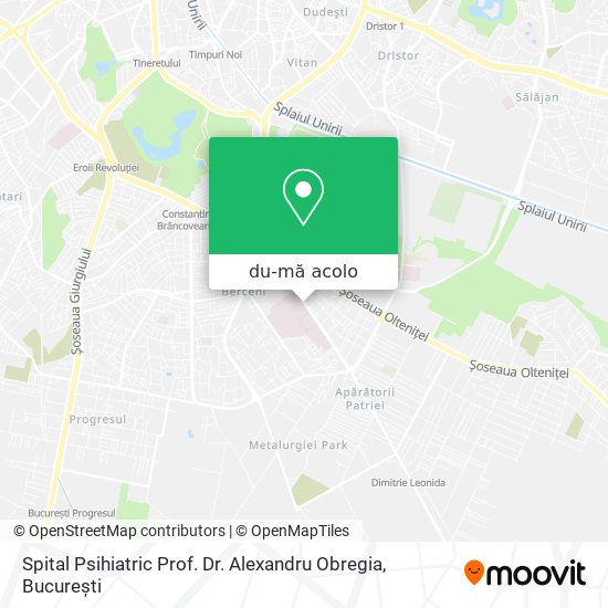 Hartă Spital Psihiatric Prof. Dr. Alexandru Obregia
