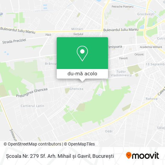 Hartă Școala Nr. 279 Sf. Arh. Mihail și Gavril