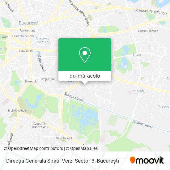 Hartă Direcția Generala Spatii Verzi Sector 3
