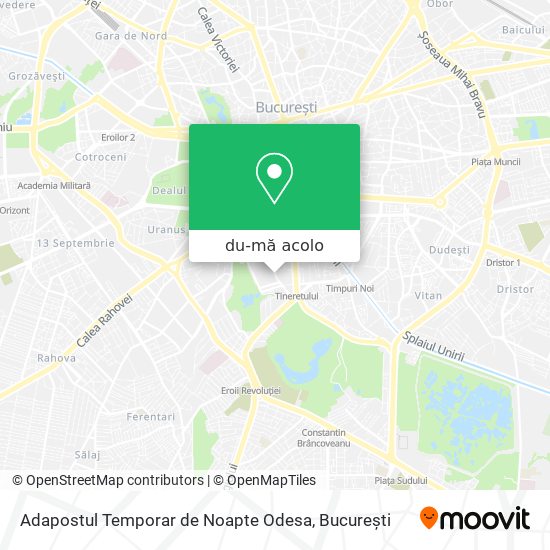 Hartă Adapostul Temporar de Noapte Odesa
