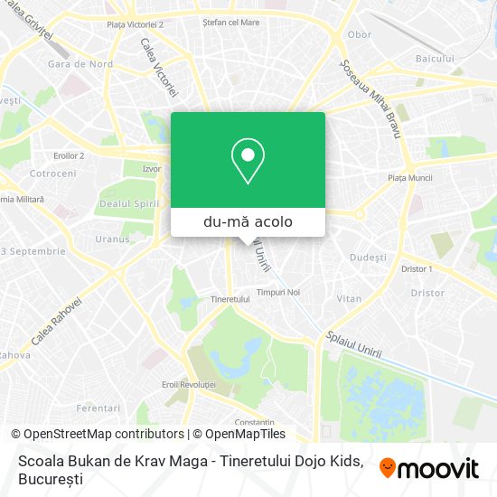 Hartă Scoala Bukan de Krav Maga - Tineretului Dojo Kids