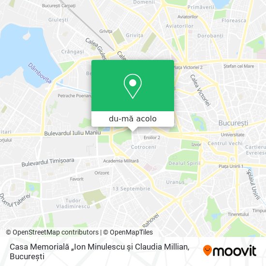 Hartă Casa Memorială „Ion Minulescu și Claudia Millian