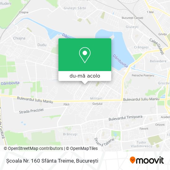 Hartă Școala Nr. 160 Sfânta Treime