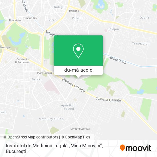 Hartă Institutul de Medicină Legală „Mina Minovici”