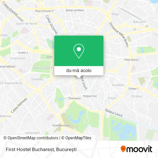 Hartă First Hostel Bucharest