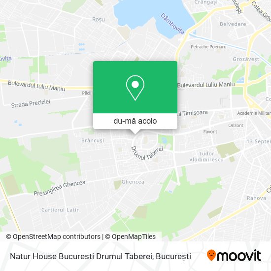 Hartă Natur House Bucuresti Drumul Taberei